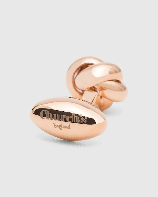 Knutade manchetknappar belagda med rhodium