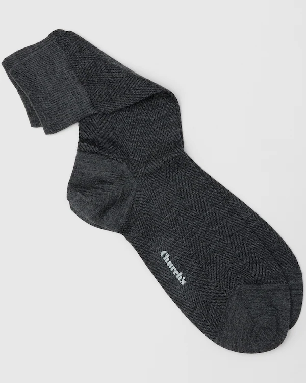 Strumpor med herringbone-mönster Herringbone ullstrumpor