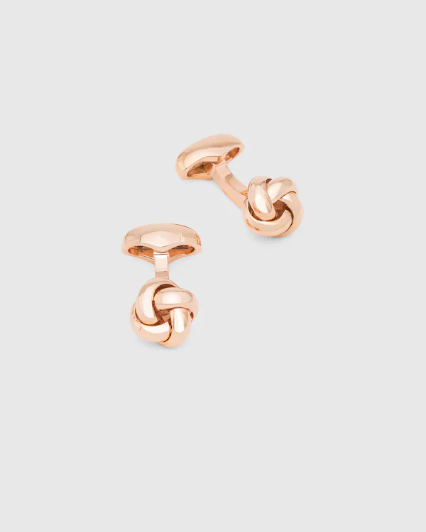 Knutade manchetknappar belagda med rhodium