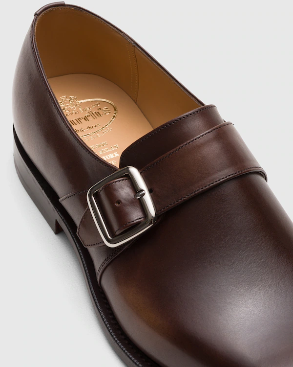 Westbury blekade kalvskinn monk strap