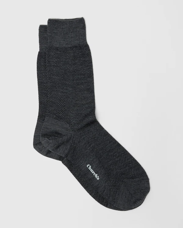 Strumpor med herringbone-mönster Herringbone ullstrumpor